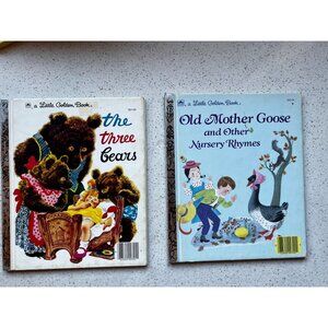 Old Mother Goose 1998 and The Three Bears 1974 Two little Golden Story Books
